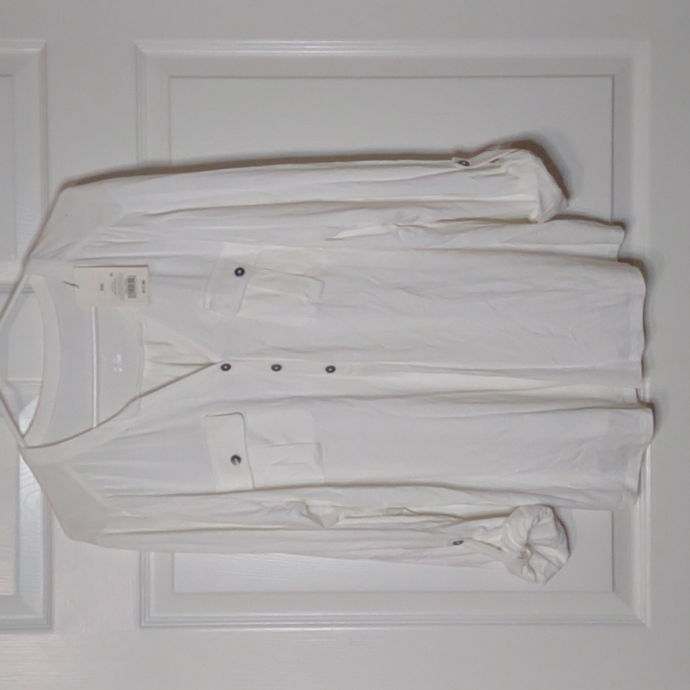 A New Day size XXL white half button down shirt
